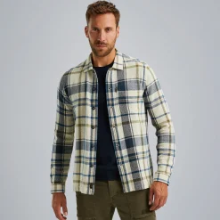 PME Legend Shirt Jacket Met Ruitpatroon Beige Sale