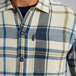 PME Legend Shirt Jacket Met Ruitpatroon Beige Sale