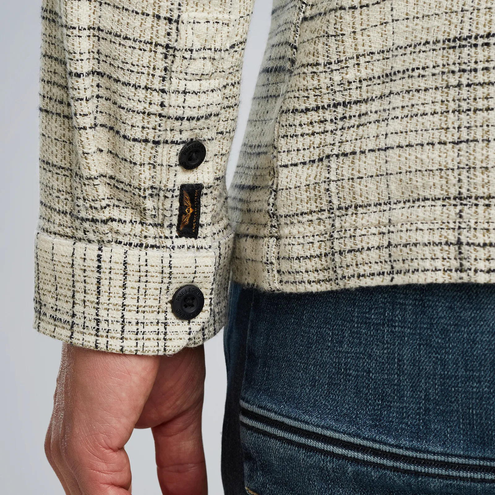 PME Legend Shirt Jacket Met Structuur Beige Cheap