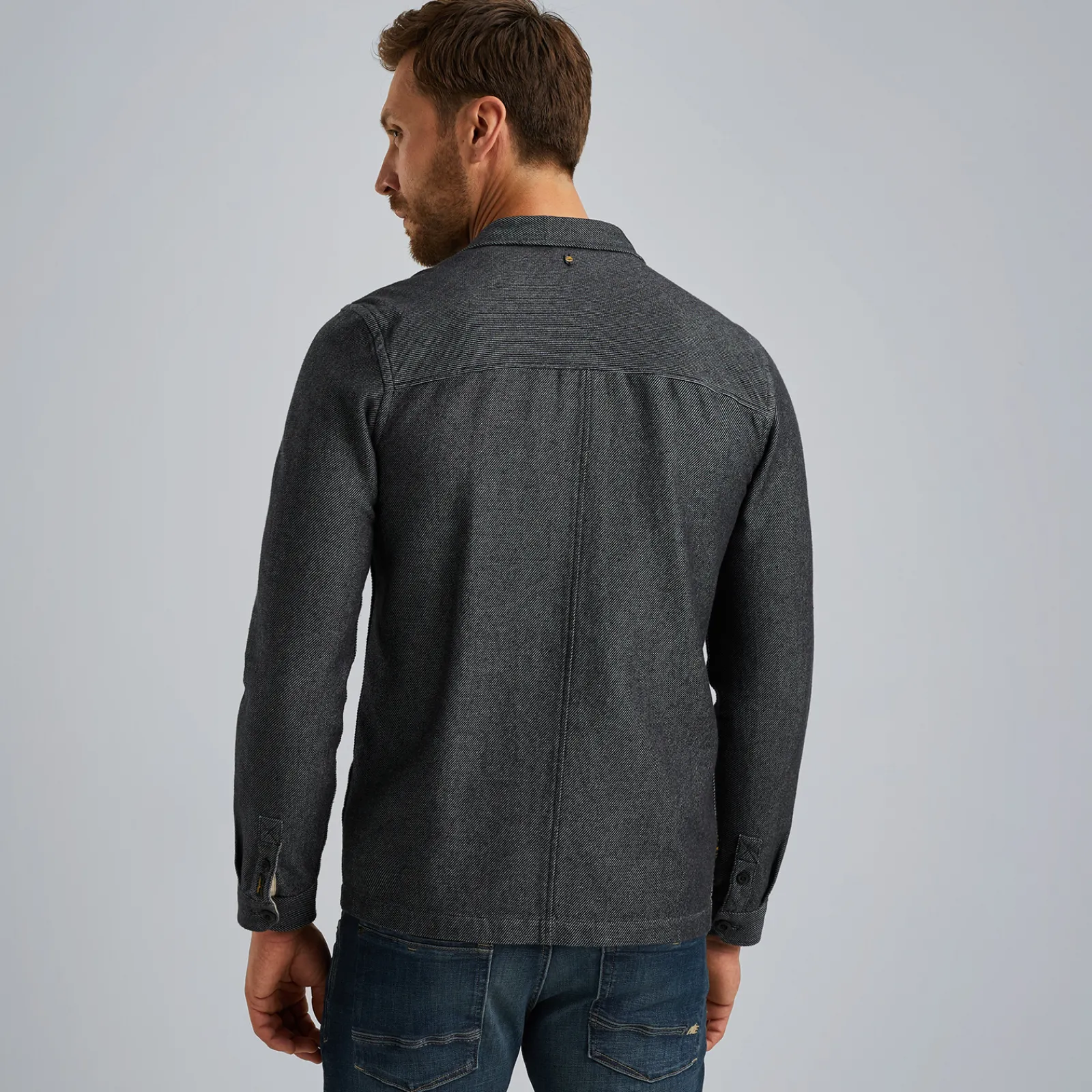 PME Legend Shirt Jacket Van Flanellen Twill Grijs Cheap