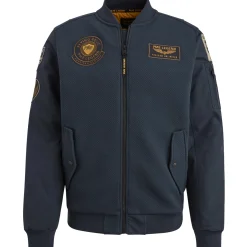 PME Legend Sweat Jacket Met Badges Blauw Flash Sale