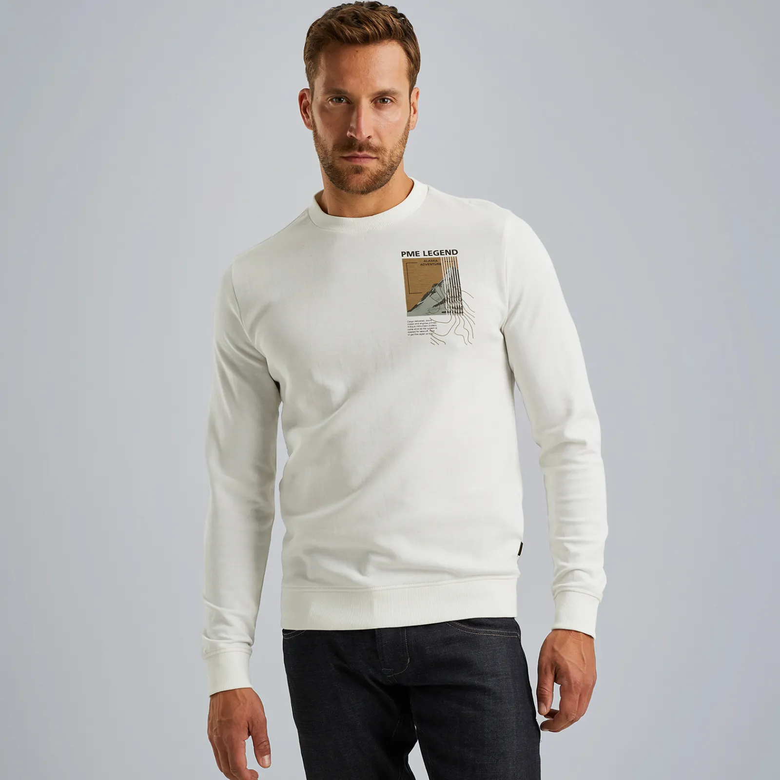 PME Legend Sweatshirt Met Artwork Wit Discount