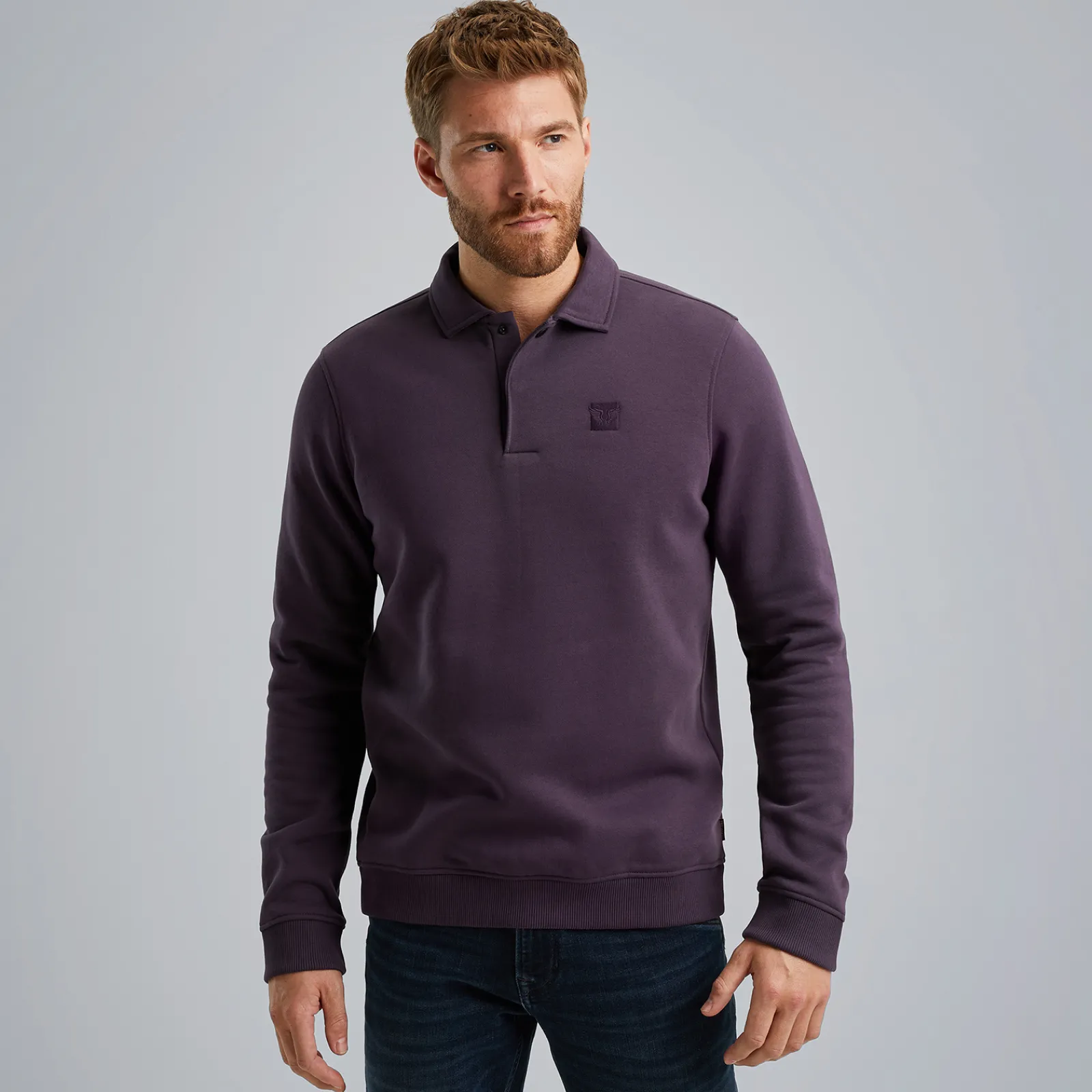 PME Legend Sweatshirt Met Polokraag Paars Flash Sale