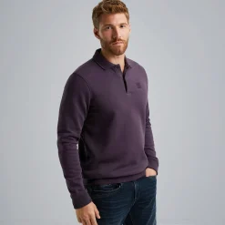PME Legend Sweatshirt Met Polokraag Paars Flash Sale