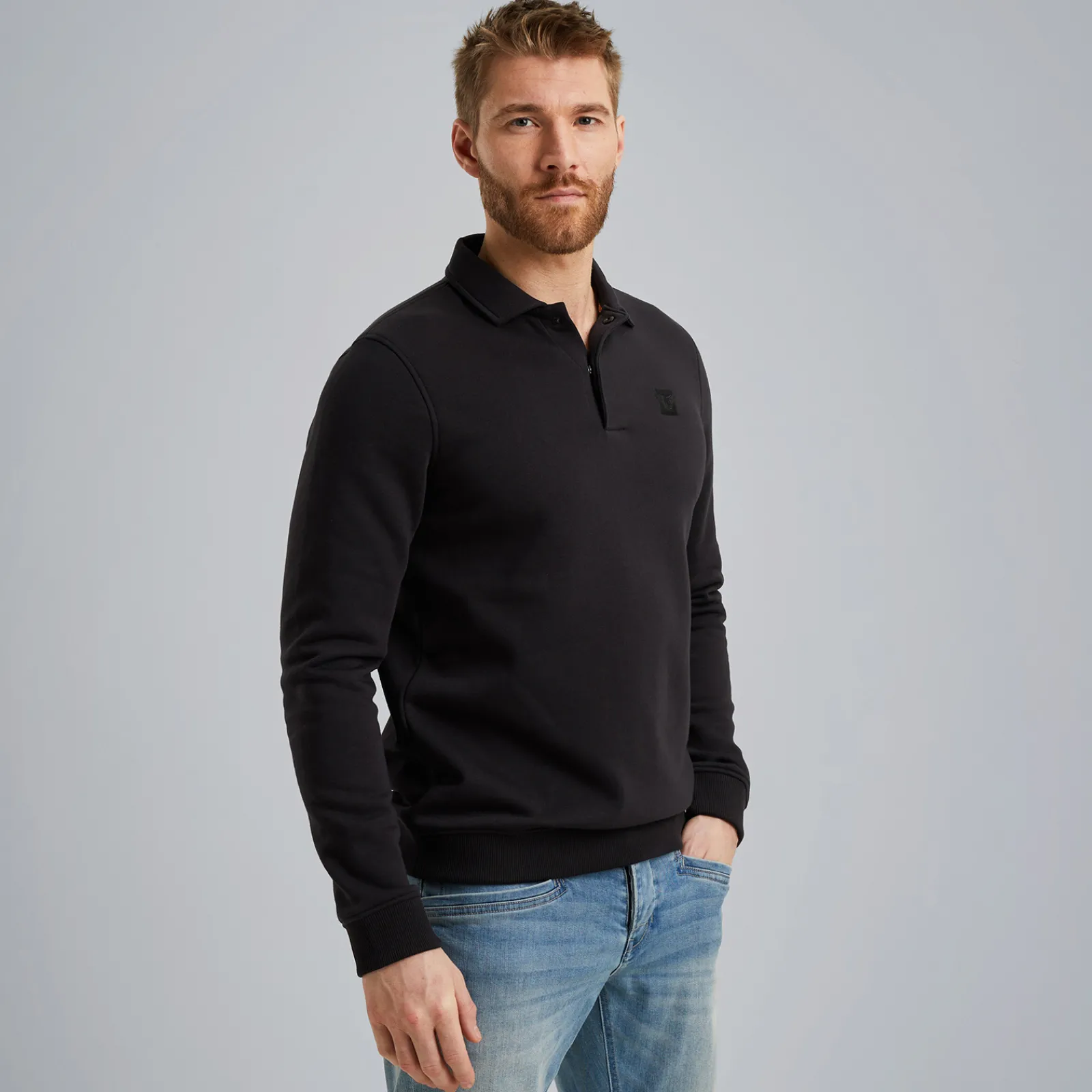 PME Legend Sweatshirt Met Polokraag Grijs Best