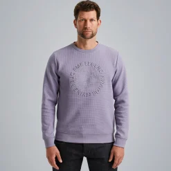 PME Legend Sweatshirt Met Wafelstructuur Paars Outlet
