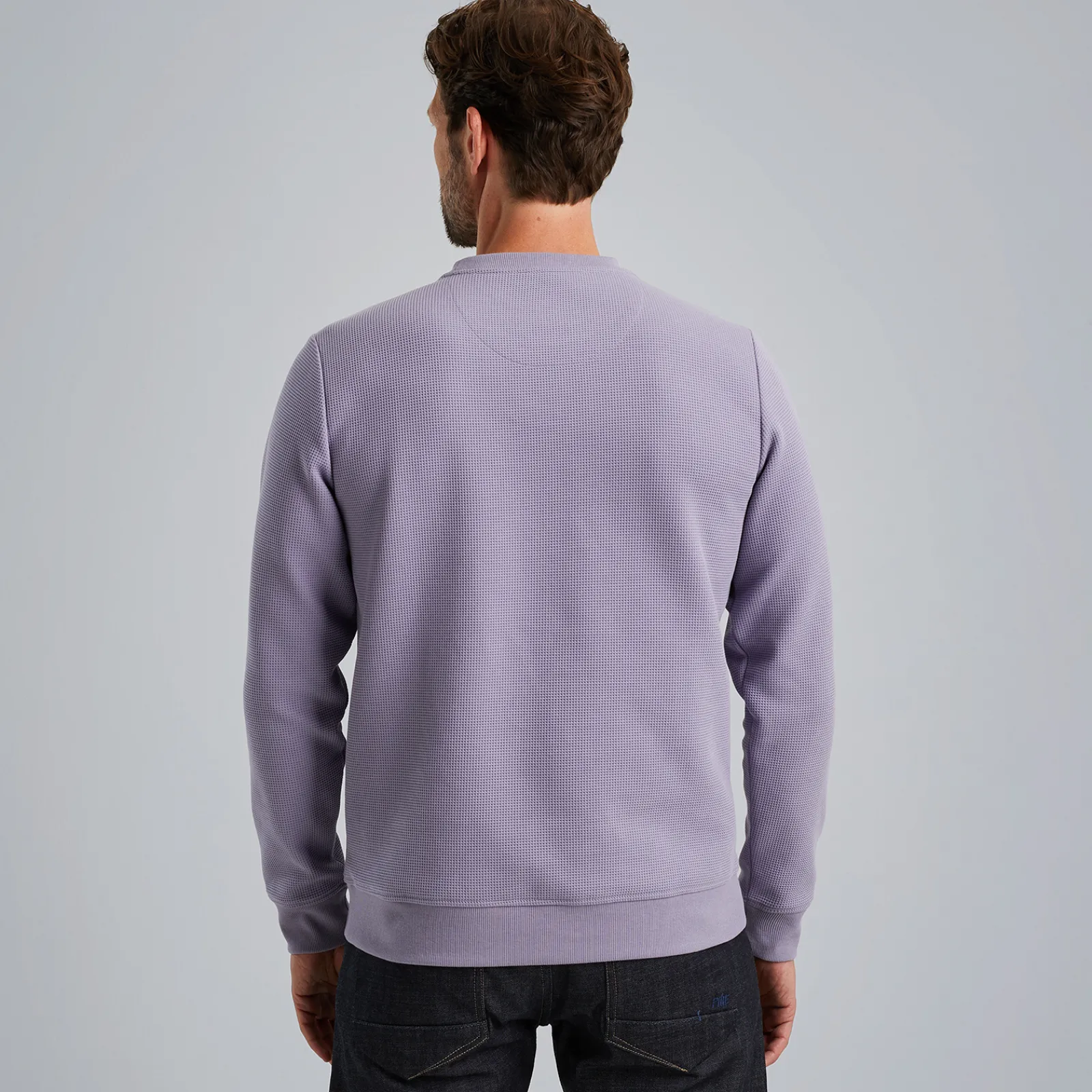PME Legend Sweatshirt Met Wafelstructuur Paars Outlet