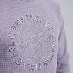 PME Legend Sweatshirt Met Wafelstructuur Paars Outlet