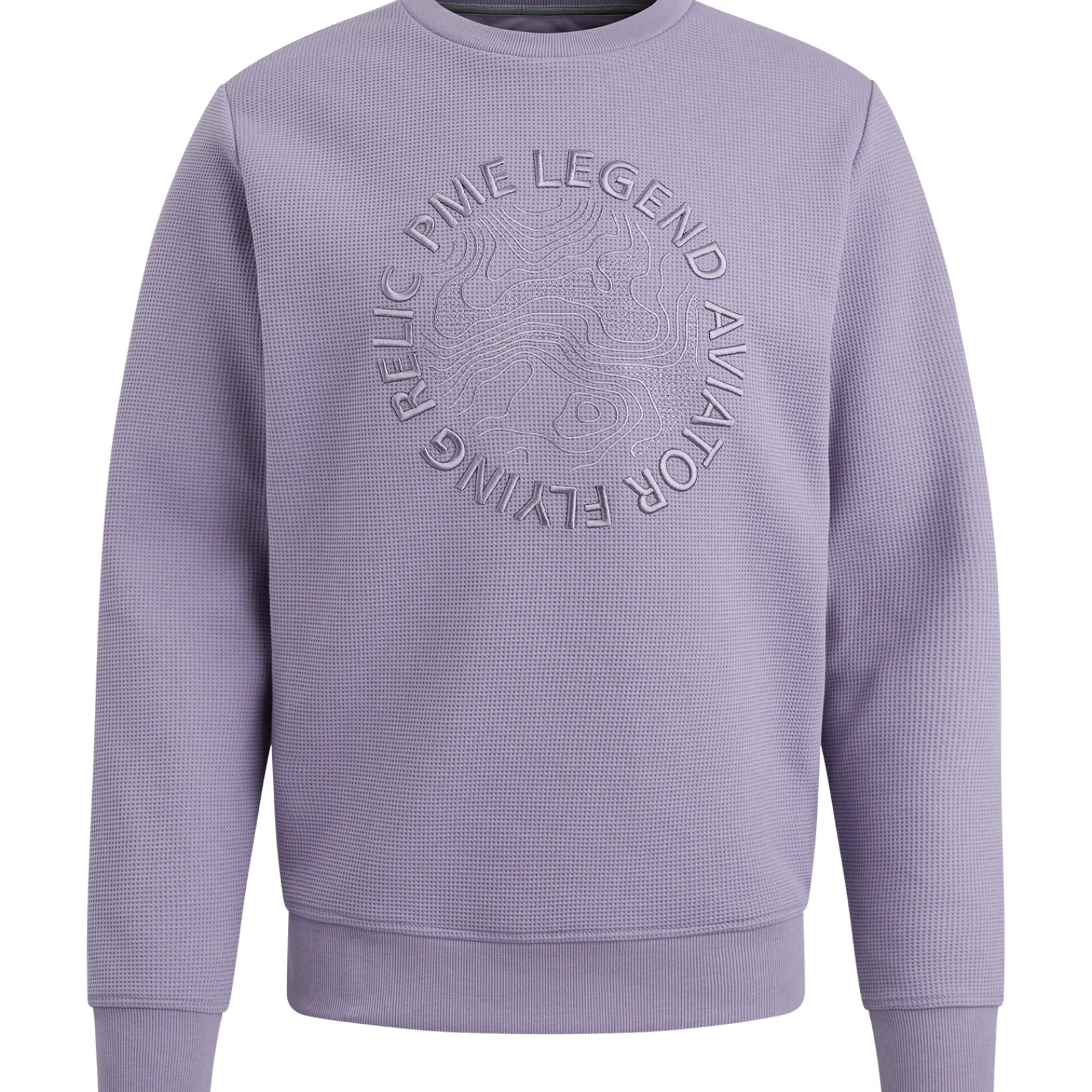 PME Legend Sweatshirt Met Wafelstructuur Paars Outlet