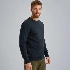 PME Legend Sweatshirt Met Wafelstructuur Blauw Cheap