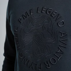PME Legend Sweatshirt Met Wafelstructuur Blauw Cheap