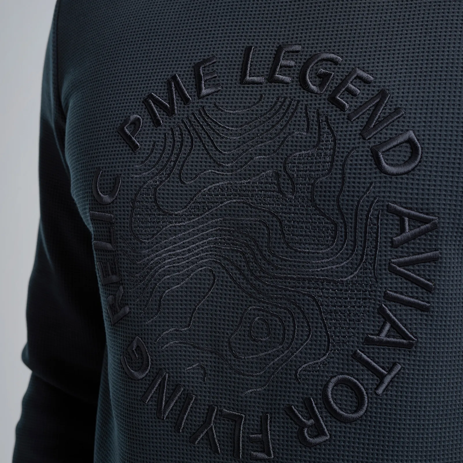 PME Legend Sweatshirt Met Wafelstructuur Blauw Cheap