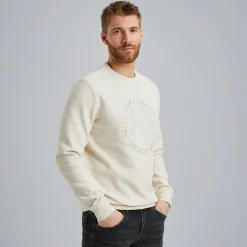 PME Legend Sweatshirt Met Wafelstructuur Beige Outlet