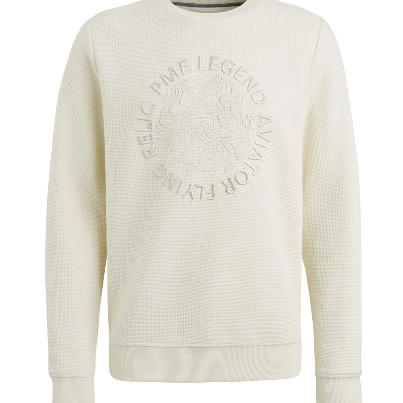 PME Legend Sweatshirt Met Wafelstructuur Beige Outlet