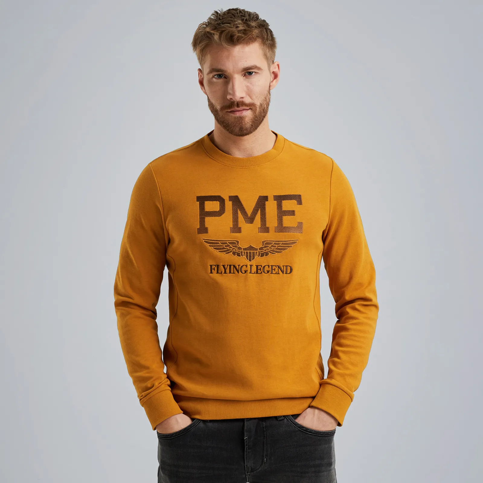 PME Legend Sweatshirt Van Interlock Sweatstof Bruin Outlet