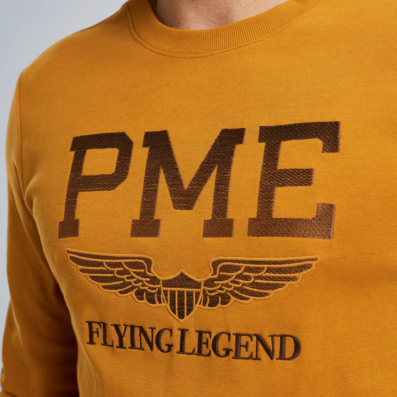 PME Legend Sweatshirt Van Interlock Sweatstof Bruin Outlet