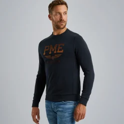 PME Legend Sweatshirt Van Interlock Sweatstof Blauw Hot