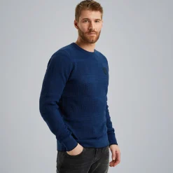 PME Legend Trui Met Badge Blauw Outlet