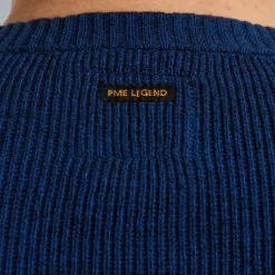 PME Legend Trui Met Badge Blauw Outlet
