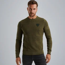 PME Legend Trui Met Badge Groen Sale