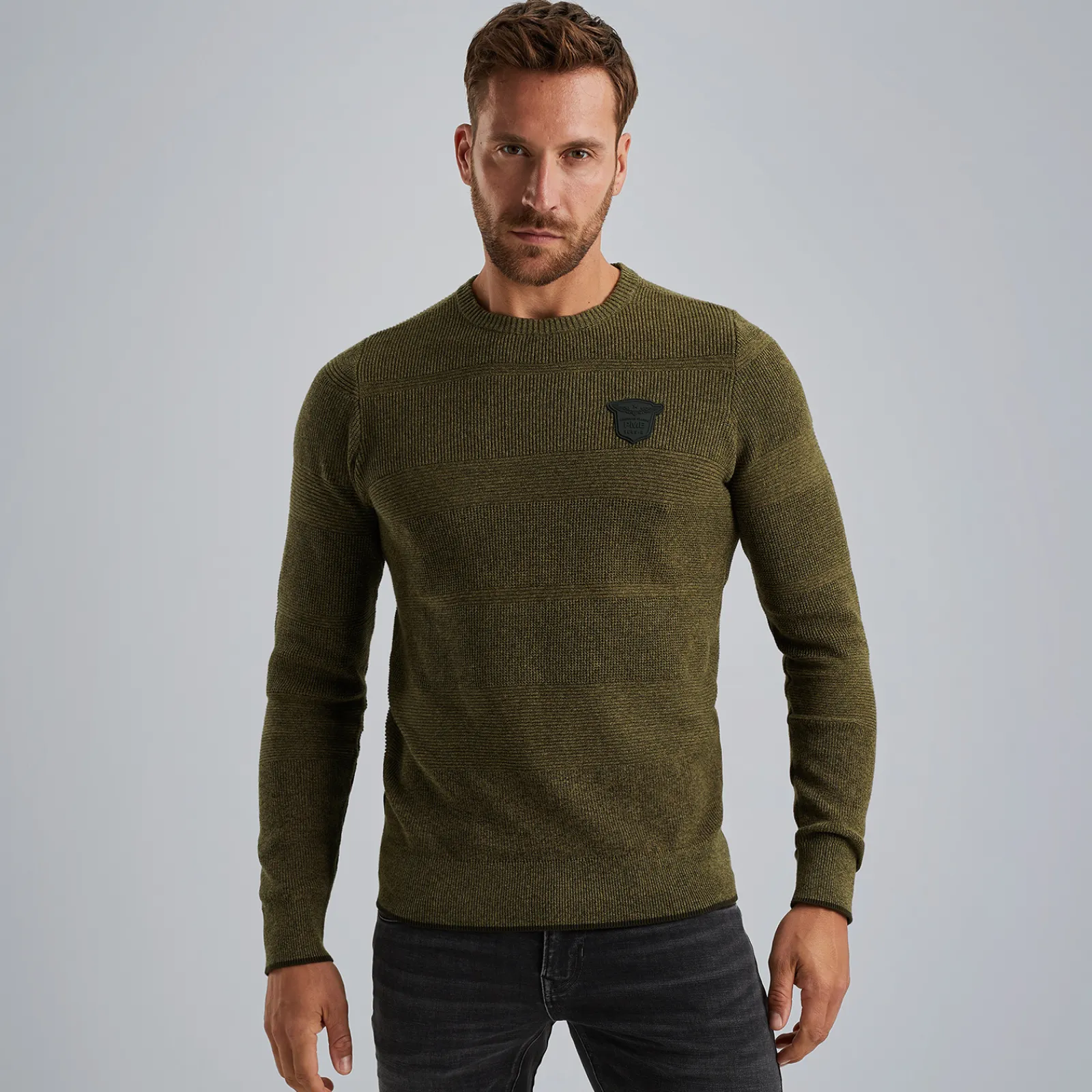 PME Legend Trui Met Badge Groen Sale