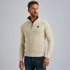 PME Legend Trui Met Halve Rits Beige Store
