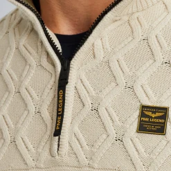 PME Legend Trui Met Halve Rits Beige Store