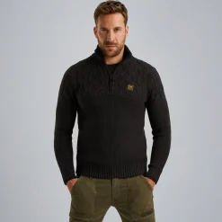 PME Legend Trui Met Halve Rits Zwart Discount