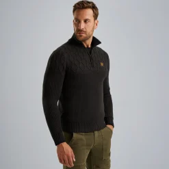 PME Legend Trui Met Halve Rits Zwart Discount