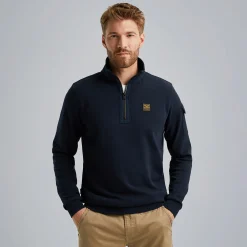 PME Legend Trui Met Halve Rits Blauw Cheap