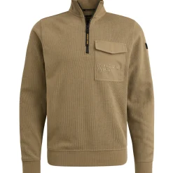 PME Legend Trui Met Halve Rits Bruin Shop