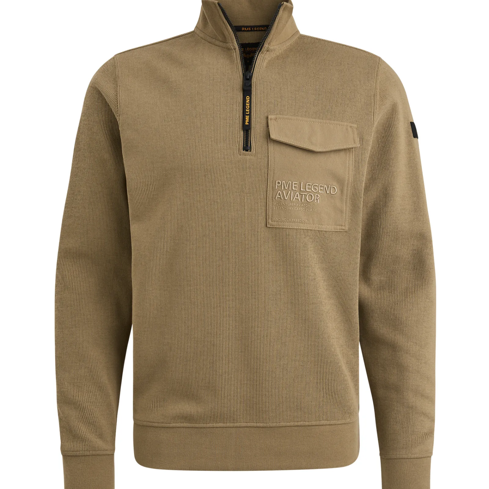 PME Legend Trui Met Halve Rits Bruin Shop