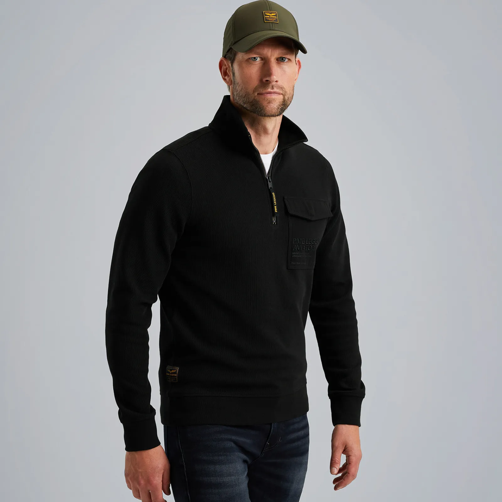 PME Legend Trui Met Halve Rits Grijs Flash Sale