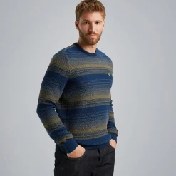 PME Legend Trui Met Streeppatroon Blauw Sale