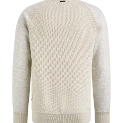 PME Legend Trui Van Een Materiaalmix Wit Outlet