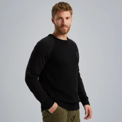PME Legend Trui Van Een Materiaalmix Zwart New