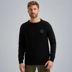 PME Legend Trui Van Een Materiaalmix Zwart New