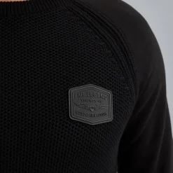 PME Legend Trui Van Een Materiaalmix Zwart New