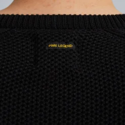 PME Legend Trui Van Een Materiaalmix Zwart New