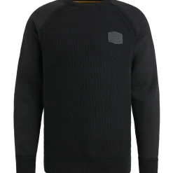 PME Legend Trui Van Een Materiaalmix Zwart New