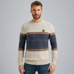 PME Legend Trui Van Mouliné Garen Wit Fashion