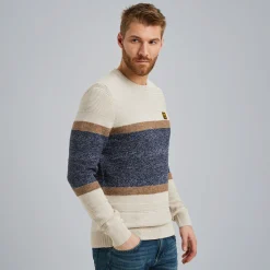 PME Legend Trui Van Mouliné Garen Wit Fashion