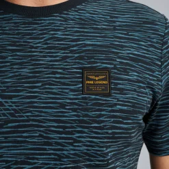 PME Legend T-shirt Allover Print Blauw Outlet