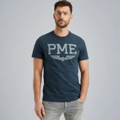 PME Legend T-shirt Met Artwork Blauw Clearance
