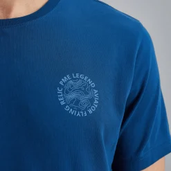 PME Legend T-shirt Met Artwork Blauw Sale