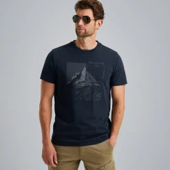 PME Legend T-shirt Met Artwork Blauw Flash Sale