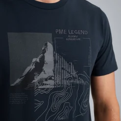 PME Legend T-shirt Met Artwork Blauw Flash Sale
