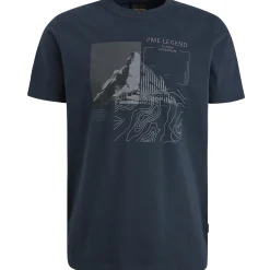 PME Legend T-shirt Met Artwork Blauw Flash Sale