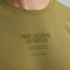 PME Legend T-shirt Met Wafelstructuur Groen Sale