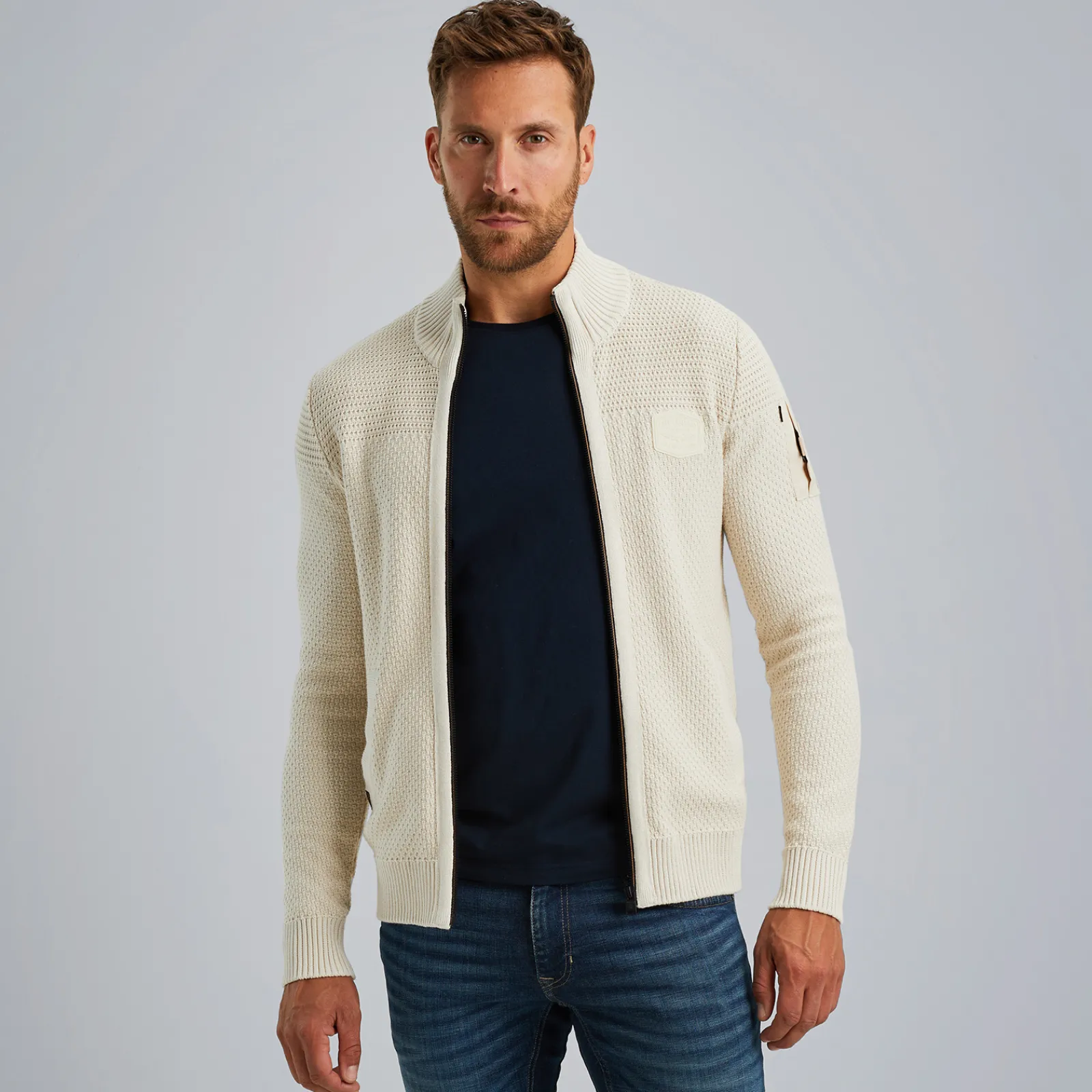 PME Legend Vest Met Ritssluiting Beige Store